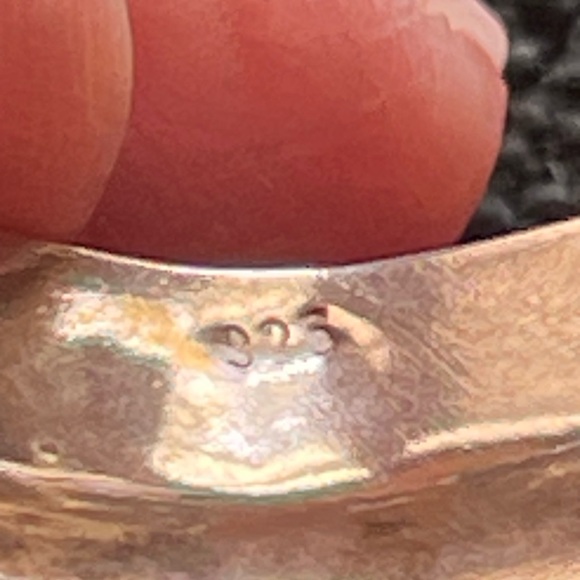 925 Silver wide hoop earrings tapered hoop, vintage - Picture 5 of 6